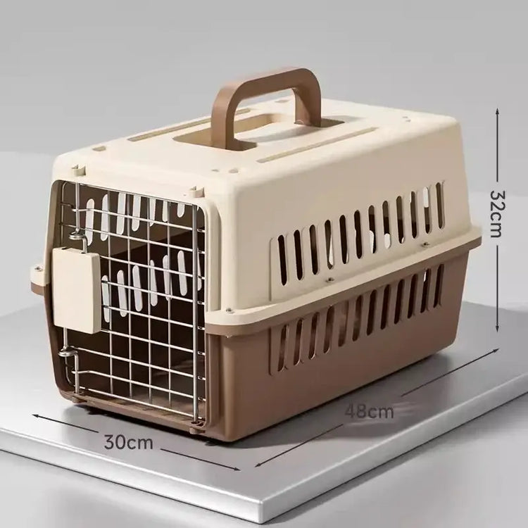 Outdoor Pet Cat Bath Carrying Supplies Large Capacity Aviation Box Car Mounted Cat Cage Portable Breathable Cat