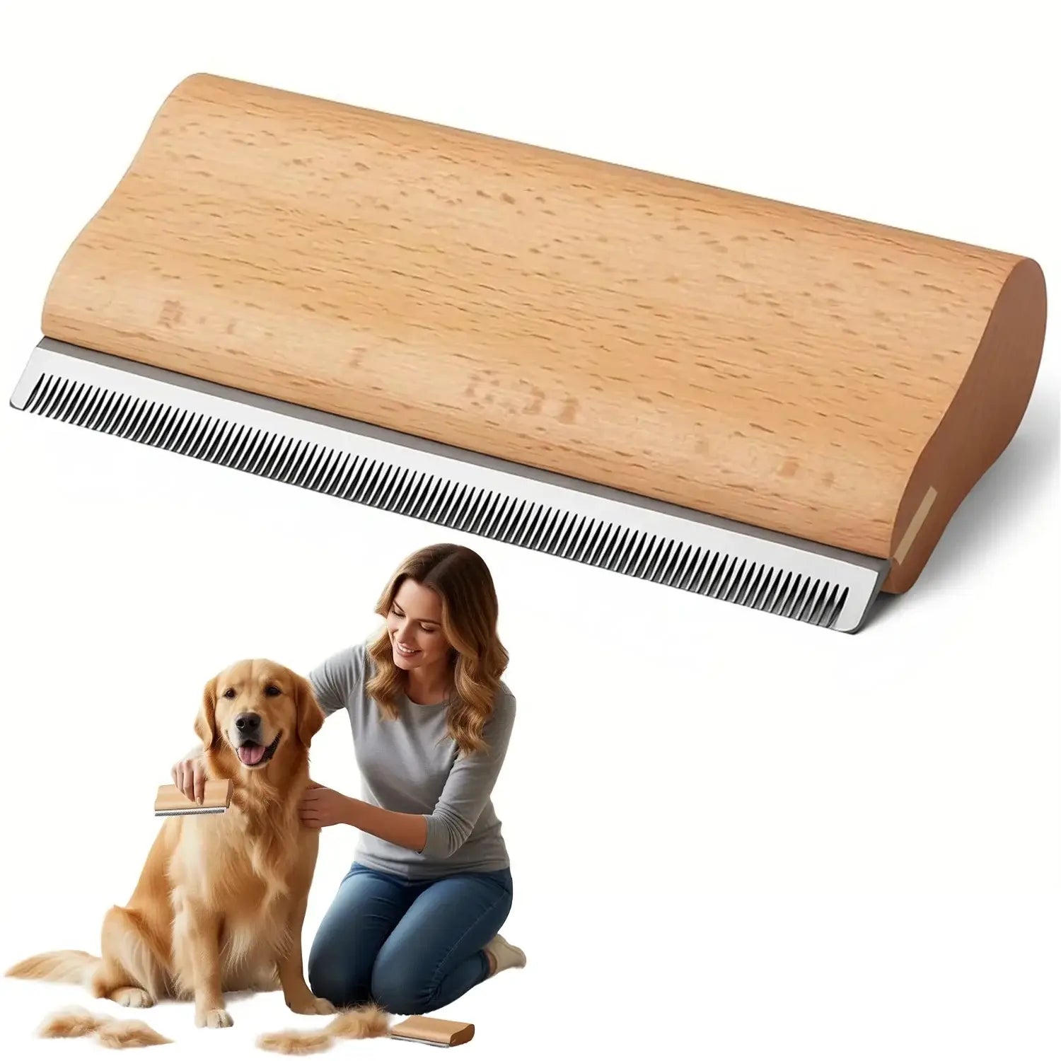 Outil de toilettage en bois pour chats et chiens - M