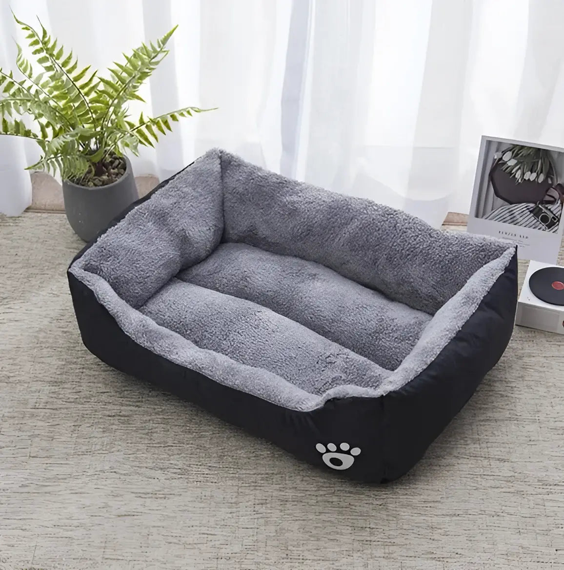 Lit chien peluche antidérapan