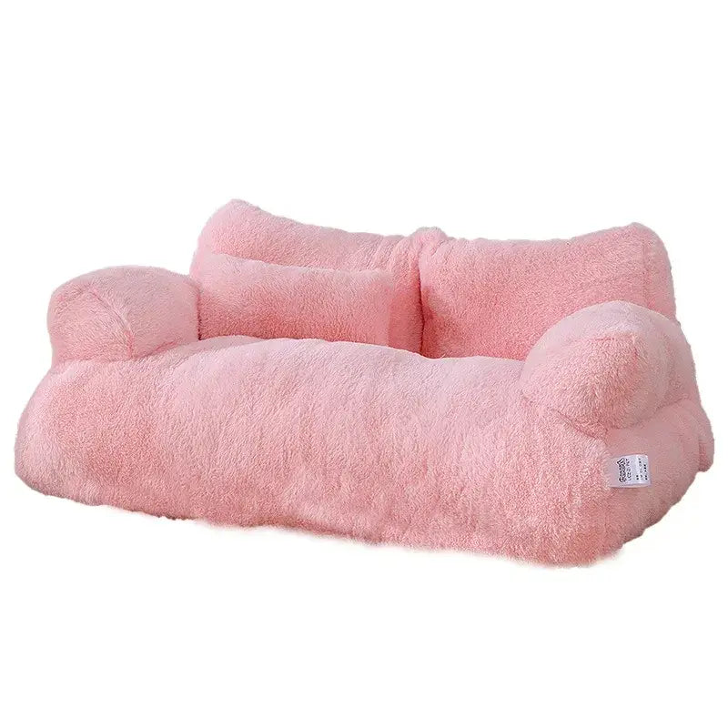 Panier de luxe pour chat en couleur rose, doux et confortable, parfait pour le repos et la détente de votre animal.
