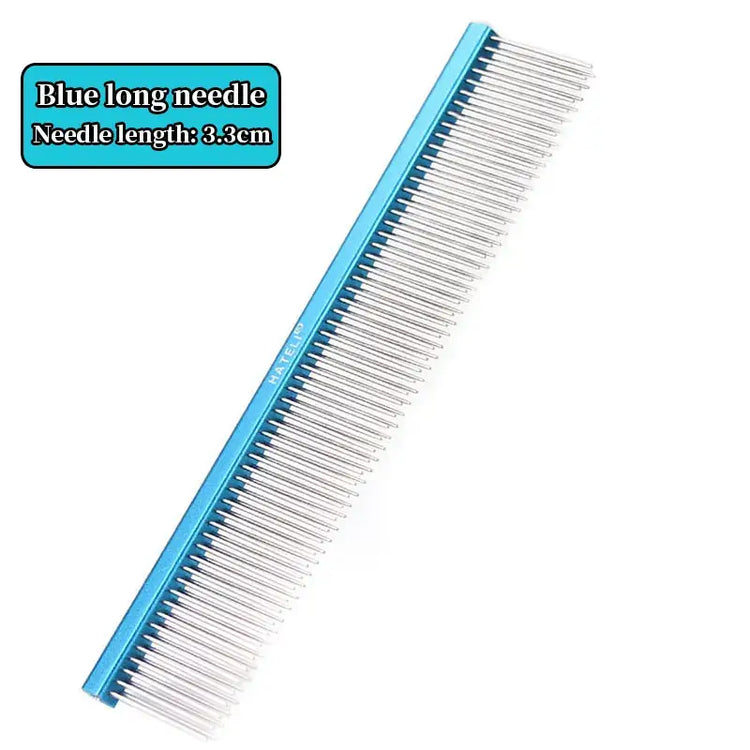 Peigne à 2 rangées pour le toilettage des chiens - Blue Long needle / 19cm