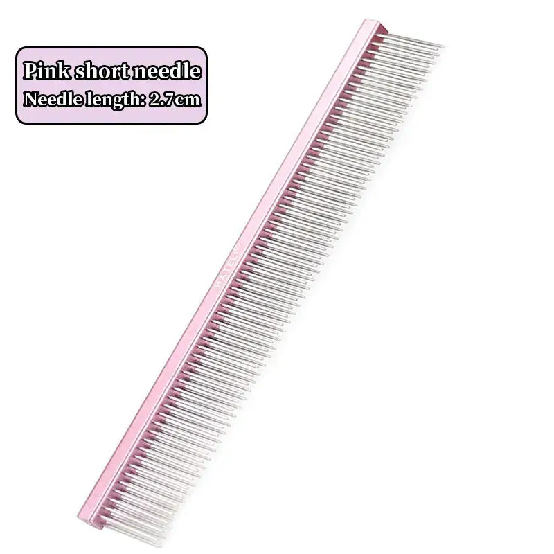 Peigne à 2 rangées pour le toilettage des chiens - Pink Short needle / 19cm