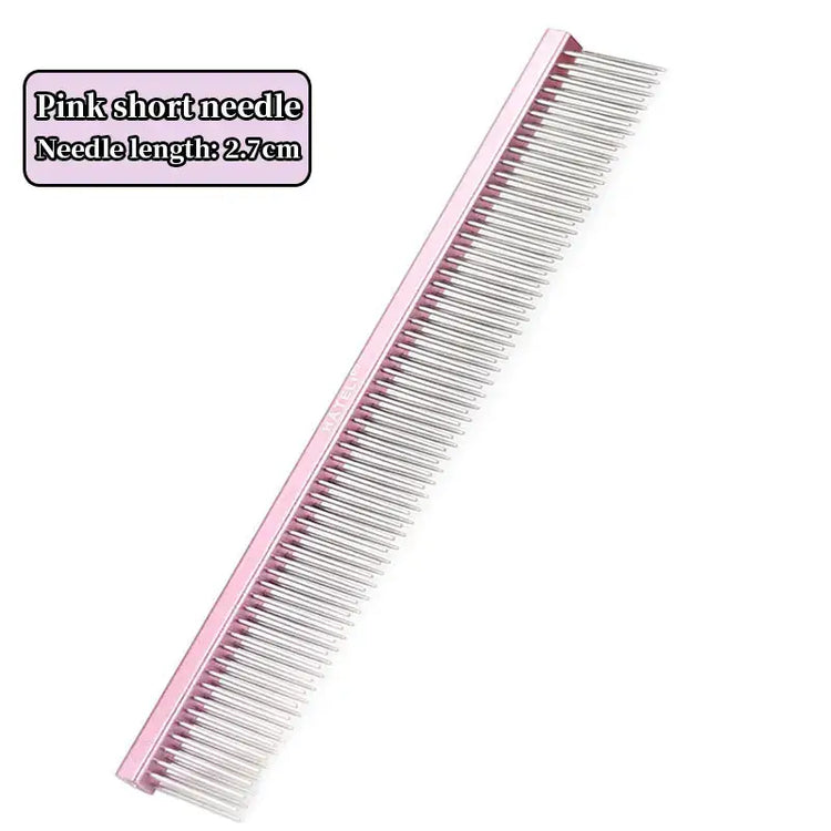 Peigne à 2 rangées pour le toilettage des chiens - Pink Short needle / 19cm
