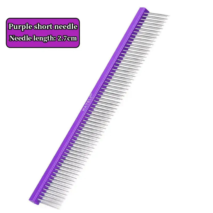 Peigne à 2 rangées pour le toilettage des chiens - Purple Short needle / 19cm
