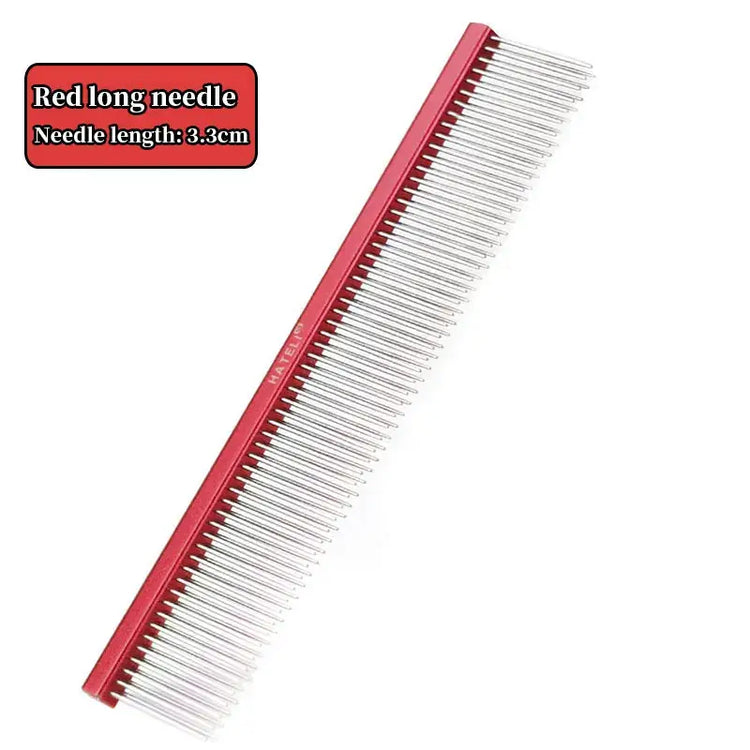 Peigne à 2 rangées pour le toilettage des chiens - Red Long needle / 19cm