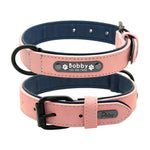 Personalized Padded Collar & Leash - Pink Collar / M