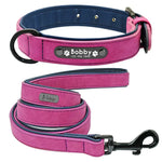 Personalized Padded Collar & Leash - Purple Set / XL