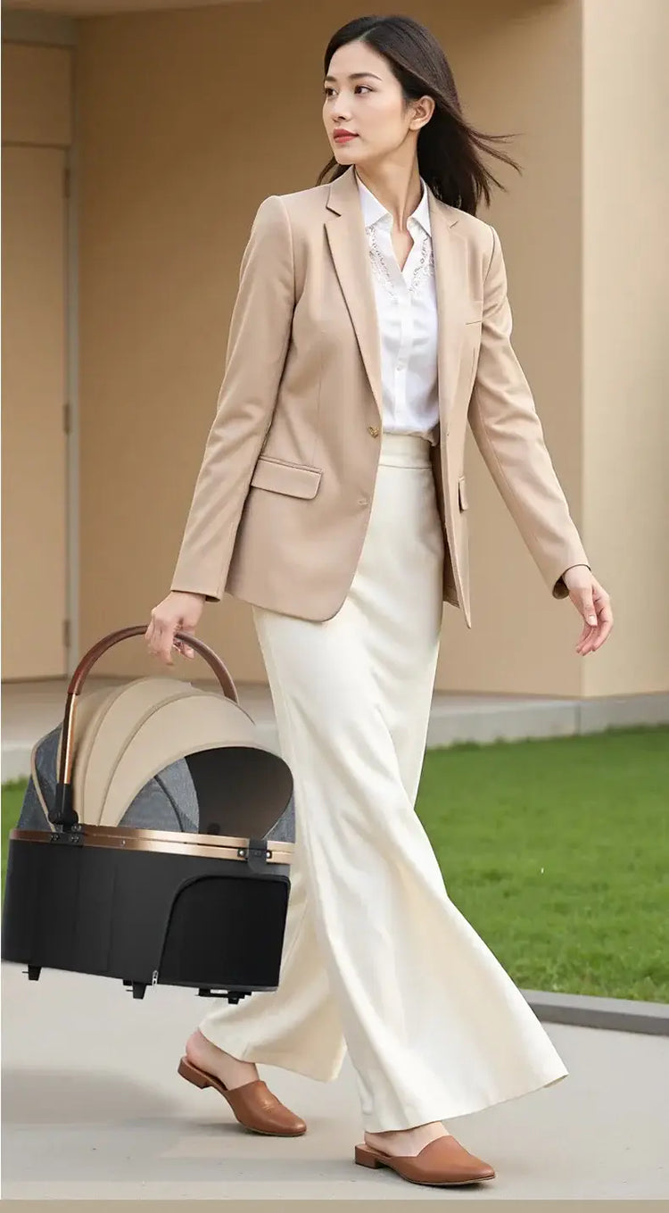 Pet 2-in-1 Portable Foldable Pet Strollers with Detachable Bag for Dogs Cats and Small Outdoor Pet Carts Basket Can Be