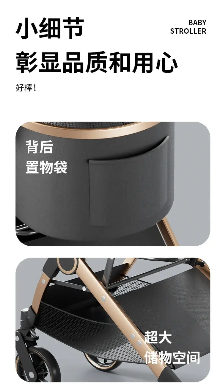 Pet 2-in-1 Portable Foldable Pet Strollers with Detachable Bag for Dogs Cats and Small Outdoor Pet Carts Basket Can Be