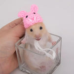 Pet Accessories Cartoon Hamster Hat Handmade Adjustable Pet Knitted Hat Soft Hamster Headwear For Parrot Guinea Pig