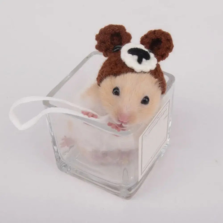 Pet Accessories Cartoon Hamster Hat Handmade Adjustable Pet Knitted Hat Soft Hamster Headwear For Parrot Guinea Pig