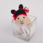 Pet Accessories Cartoon Hamster Hat Handmade Adjustable Pet Knitted Hat Soft Hamster Headwear For Parrot Guinea Pig