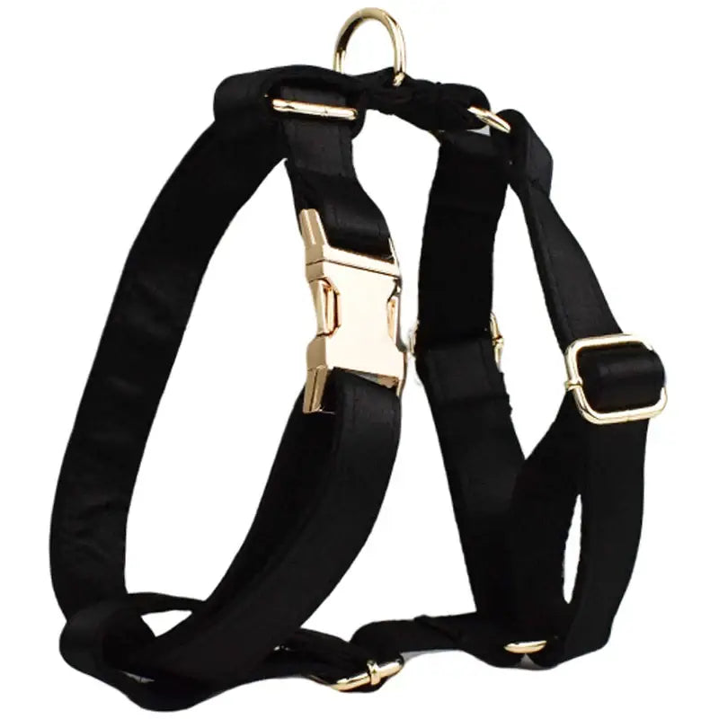Pet Accessories Customized Designer Logo Luxury Silky Polyester Dog Collar Leashes Harness Bow Set Manufacturers