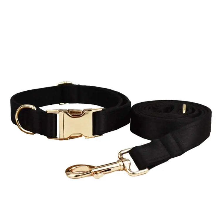 Pet Accessories Customized Designer Logo Luxury Silky Polyester Dog Collar Leashes Harness Bow Set Manufacturers