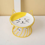 Pet Accessories With Stand Ceramic Cat Bowl Large Capacity Cartoon Cat Food Bowl Non-Slip Pet Feeder for Cats and Dogs