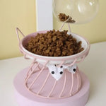 Pet Accessories With Stand Ceramic Cat Bowl Large Capacity Cartoon Cat Food Bowl Non-Slip Pet Feeder for Cats and Dogs