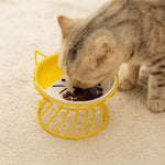 Pet Accessories With Stand Ceramic Cat Bowl Large Capacity Cartoon Cat Food Bowl Non-Slip Pet Feeder for Cats and Dogs