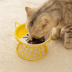 Pet Accessories With Stand Ceramic Cat Bowl Large Capacity Cartoon Cat Food Bowl Non-Slip Pet Feeder for Cats and Dogs