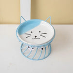 Pet Accessories With Stand Ceramic Cat Bowl Large Capacity Cartoon Cat Food Bowl Non-Slip Pet Feeder for Cats and Dogs