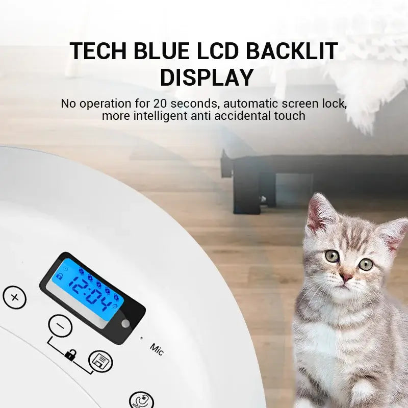 Pet adjustment Intelligent Led electric food dispenser Dog feeder 6 meals Cat automatic timing pet feeder - white
