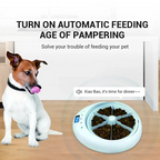 Pet adjustment Intelligent Led electric food dispenser Dog feeder 6 meals Cat automatic timing pet feeder - white