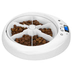 Pet adjustment Intelligent Led electric food dispenser Dog feeder 6 meals Cat automatic timing pet feeder - white