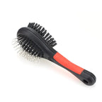 Pet Bath Brush Double Sides 1pcs for Long & Short Hair Dogs Puppy Dog Cat Comb Pet Faces Fur Grooming Tool Black - 1pc