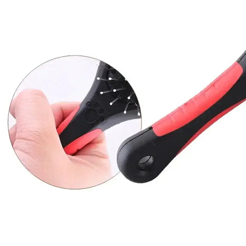 Pet Bath Brush Double Sides 1pcs for Long & Short Hair Dogs Puppy Dog Cat Comb Pet Faces Fur Grooming Tool Black - 1pc
