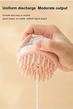 Pet Bath Brush Soft Silicone With Shampoo Dispenser Gentle Massage For Grooming And Cleaning Fur And Hair