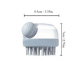 Pet Bath Brush Soft Silicone With Shampoo Dispenser Gentle Massage For Grooming And Cleaning Fur And Hair - GRAY