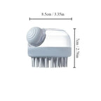 Pet Bath Brush Soft Silicone With Shampoo Dispenser Gentle Massage For Grooming And Cleaning Fur And Hair - GRAY