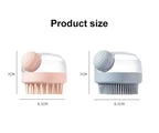 Pet Bath Brush Soft Silicone With Shampoo Dispenser Gentle Massage For Grooming And Cleaning Fur And Hair