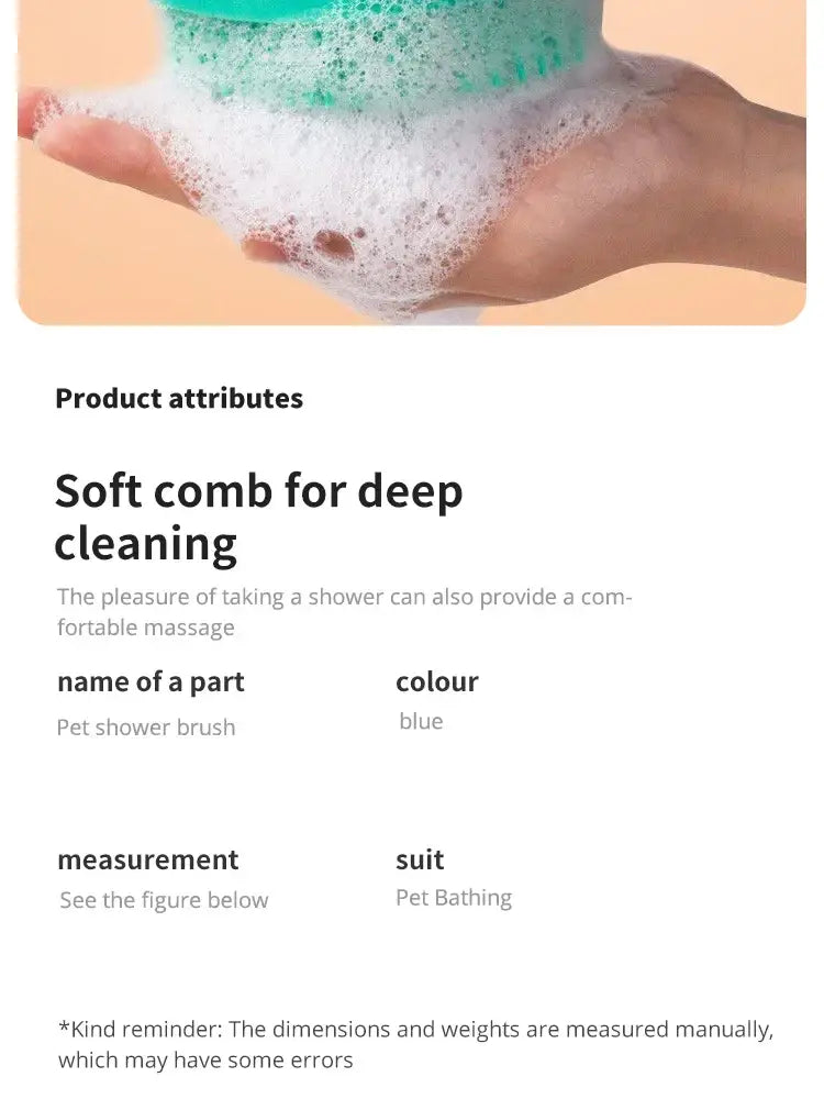 Pet Bathing Brush Soft Silicone Massager Shower Gel Bathing Brush Clean Tools Comb Dog Cat Cleaning Grooming Supplies