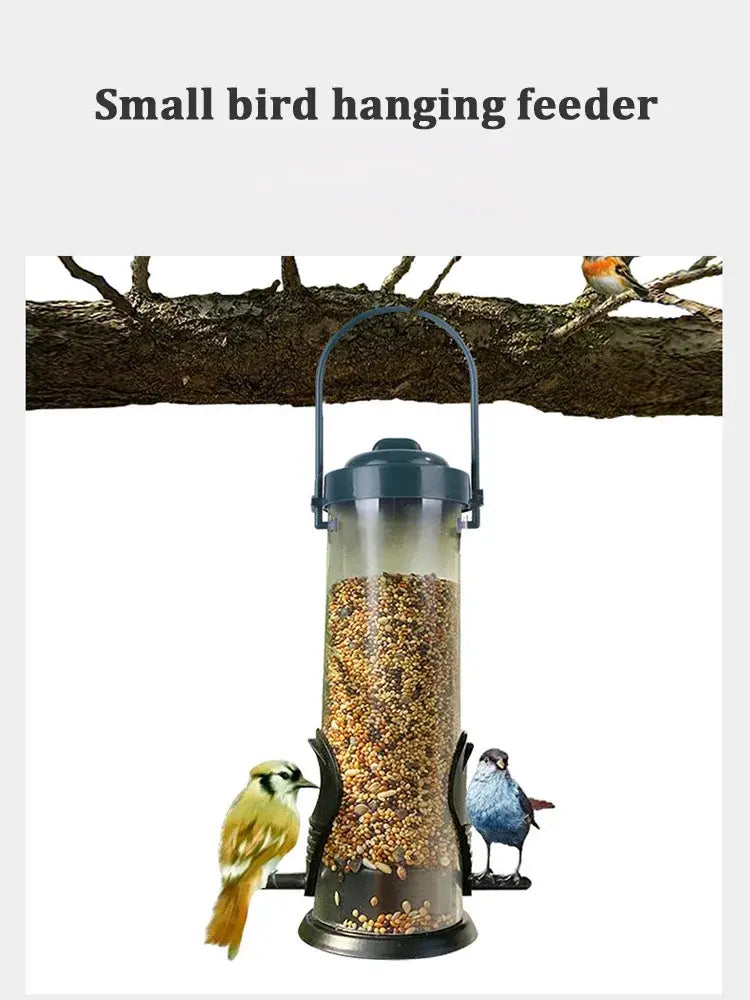 Pet Bird Feeder Food Dispenser Outdoor Hanging Multiple Holes Bird Feeder Small Bird Automatic Foot Feeding Tool Bird