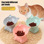 Pet Bowl Large Capacity Cats Bowls Oblique Mouth Cute Cartoon Cat Shape Cat Dog Food Dispenser Pet Feeder Pets Supplies