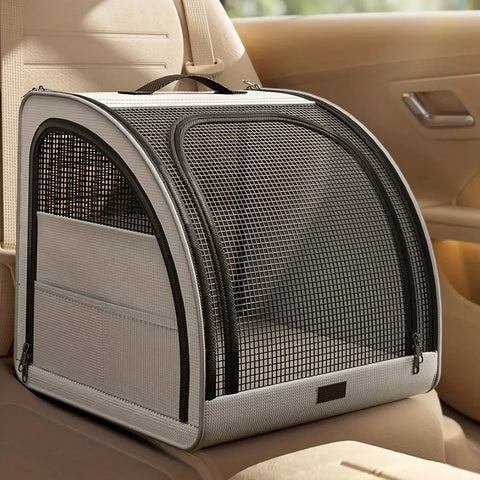 Pet Car Bed for Dogs Cats - Travel Vehicle Accessory Portable Pet Seat for Car Ride - WHITE