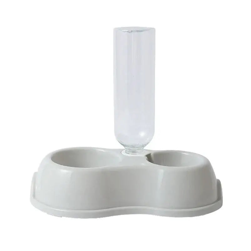 Pet Cat Bowl Automatic Feeder Water Dispenser Dog Cat Food Bowl with Drinking Raised Stand Double Dish Bowls for Cats