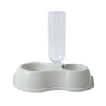Pet Cat Bowl Automatic Feeder Water Dispenser Dog Cat Food Bowl with Drinking Raised Stand Double Dish Bowls for Cats
