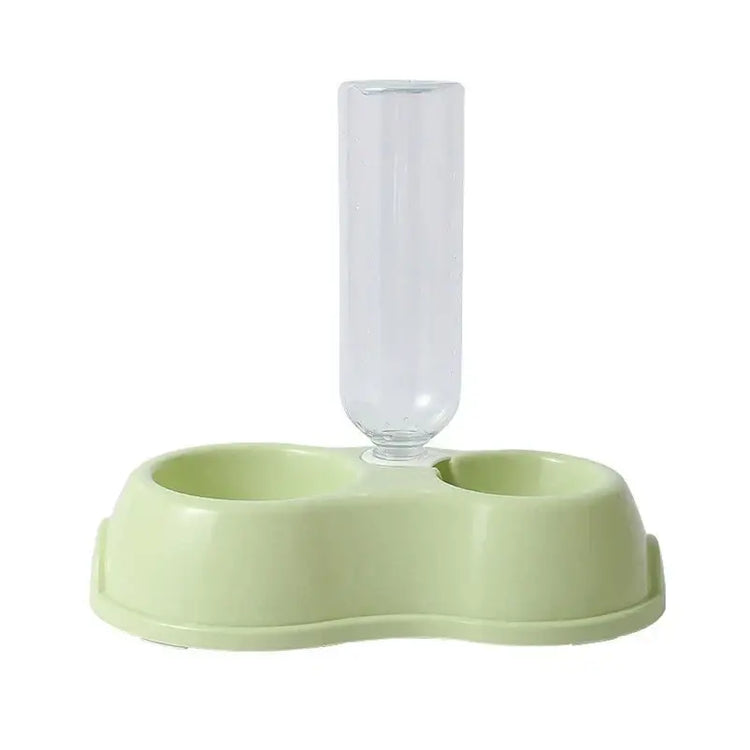 Pet Cat Bowl Automatic Feeder Water Dispenser Dog Cat Food Bowl with Drinking Raised Stand Double Dish Bowls for Cats