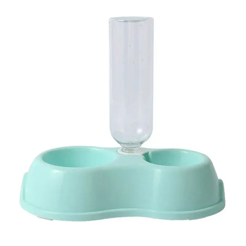 Pet Cat Bowl Automatic Feeder Water Dispenser Dog Cat Food Bowl with Drinking Raised Stand Double Dish Bowls for Cats