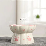 Pet Cat Ceramic Food Bowl Elevated Drinking Eating Feeders Small Puppy Dogs Snack Water Bowls Set Cats Feeding