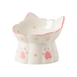Pet Cat Ceramic Food Bowl Elevated Drinking Eating Feeders Small Puppy Dogs Snack Water Bowls Set Cats Feeding