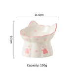 Pet Cat Ceramic Food Bowl Elevated Drinking Eating Feeders Small Puppy Dogs Snack Water Bowls Set Cats Feeding