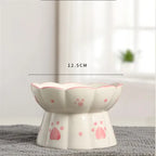 Pet Cat Ceramic Food Bowl Elevated Drinking Eating Feeders Small Puppy Dogs Snack Water Bowls Set Cats Feeding