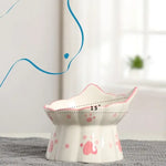 Pet Cat Ceramic Food Bowl Elevated Drinking Eating Feeders Small Puppy Dogs Snack Water Bowls Set Cats Feeding
