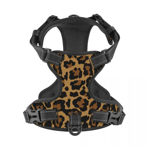 Pet Cat Dog Harness for Dogs Adjustable Pet Harness Reflective Leopard Skin Service Training Easy Control