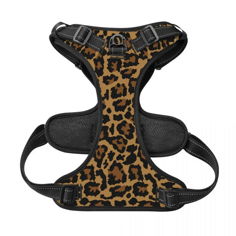 Pet Cat Dog Harness for Dogs Adjustable Pet Harness Reflective Leopard Skin Service Training Easy Control