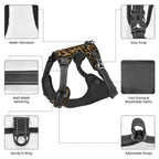 Pet Cat Dog Harness for Dogs Adjustable Pet Harness Reflective Leopard Skin Service Training Easy Control