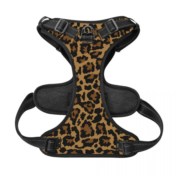 Pet Cat Dog Harness for Dogs Adjustable Pet Harness Reflective Leopard Skin Service Training Easy Control