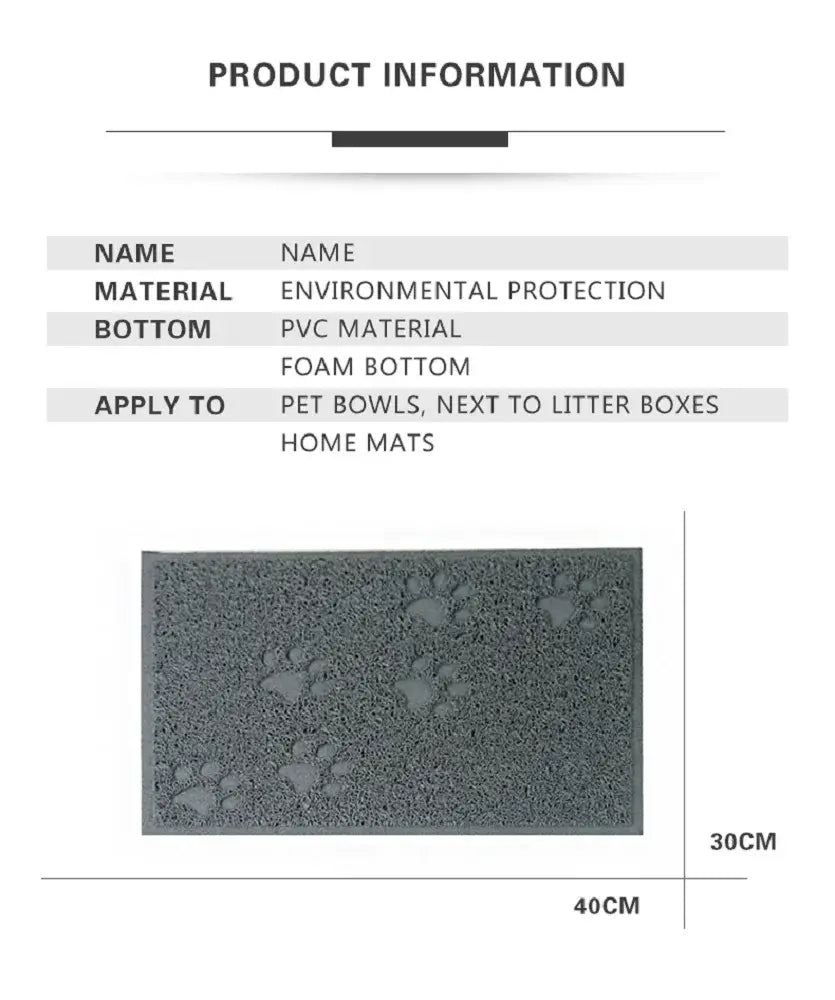 Pet Cat Litter Mat Portable Soft Paws Printed Pad Waterproof Non Slip Pad for House Floor Car Cleaning Supplies PVC